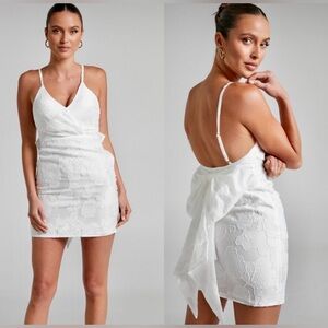 Showpo Allea Jacquard Bow Back Mini Dress